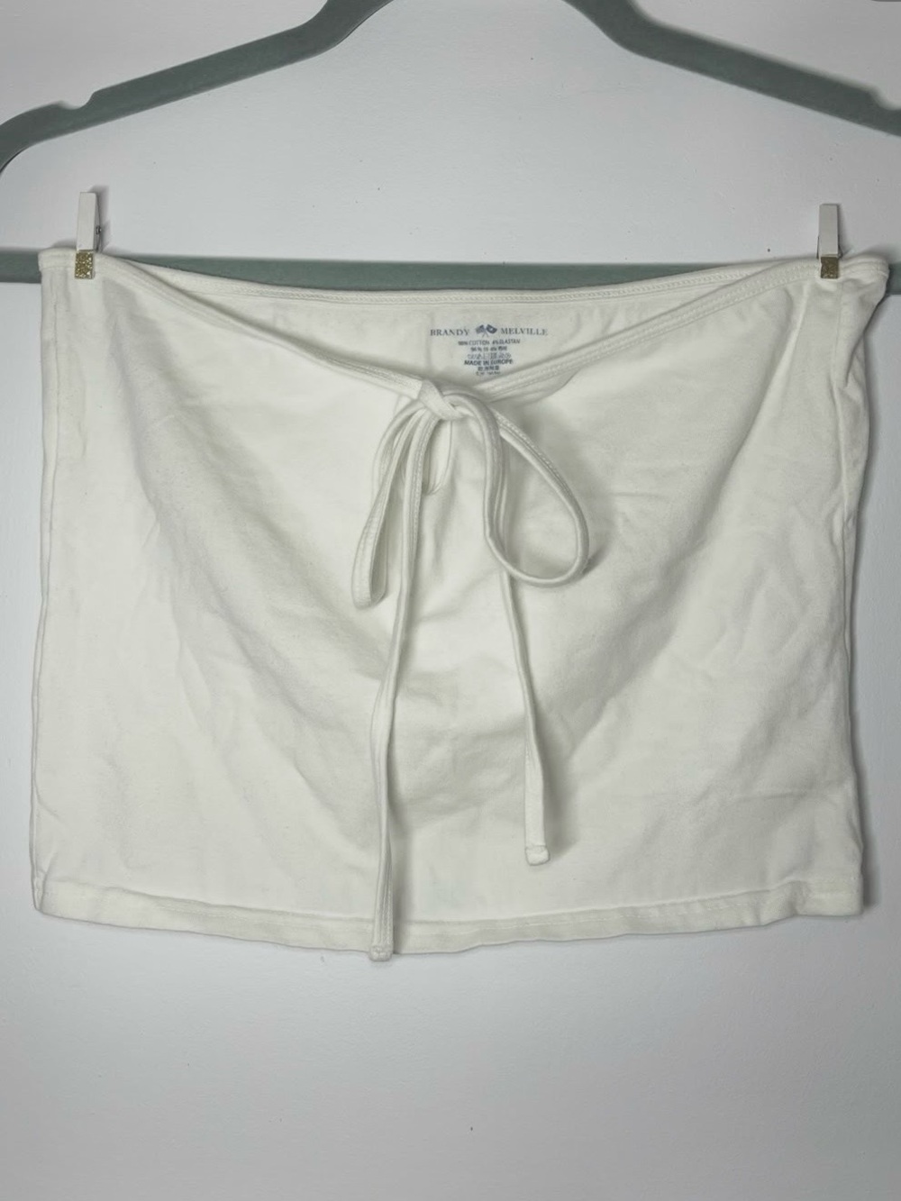 Brandy Melville tie-front tube top in white
